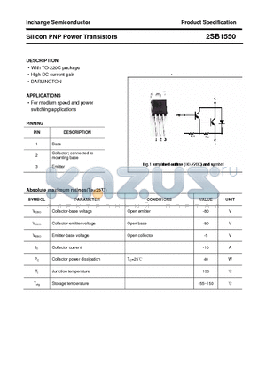 2SB1550 datasheet - Silicon PNP Power Transistors