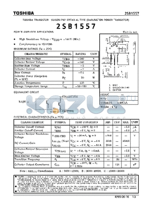 2SB1557 datasheet - TRANSISTOR (POWER AMPLIFIER APPLICATIONS)