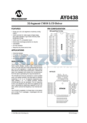 AY0438-I datasheet - 32-Segment CMOS LCD Driver