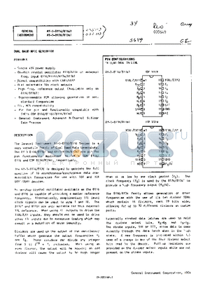 AY5-8136 datasheet - DUAL BAUD RATE GENERATOR