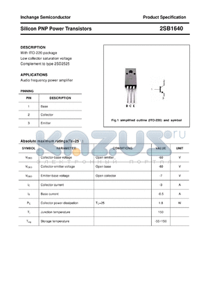 2SB1640 datasheet - Silicon PNP Power Transistors