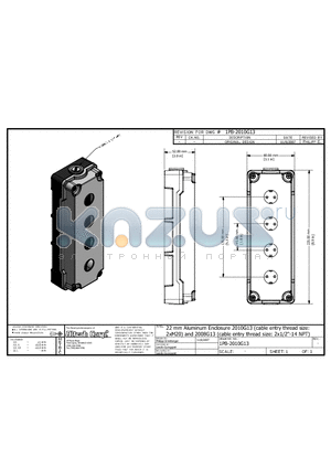 2010G13 datasheet - 22 mm Aluminum Enclosure 2010G13 and 2008G13