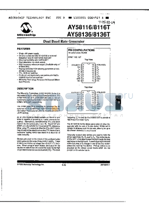 AY58116/P005 datasheet - Dual Baud Rate Generator