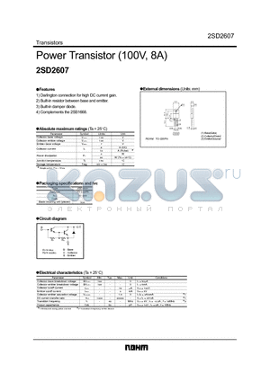 2SB1668 datasheet - For Power amplification (100V, 8A)