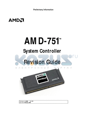 AMD-751 datasheet - AMD-751-TM System Controller Revision Guide