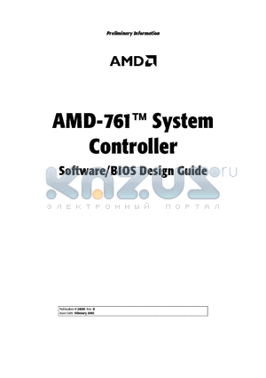 AMD-761 datasheet - AMD-761-TM System Controller Software/BIOS Design Guide