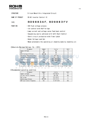 BD9883AF datasheet - Silicon Monolithic Integrated Circuit