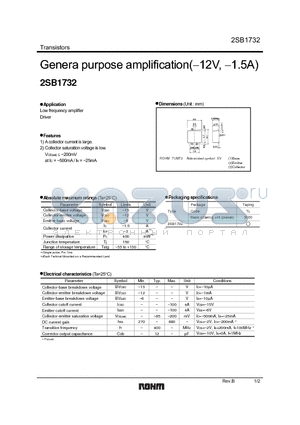 2SB1732_1 datasheet - Genera purpose amplification(−12V, −1.5A)