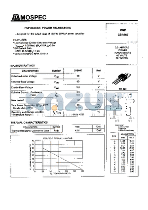 2SB507 datasheet - POWER TRANSISTORS(3.0A,60V,30W)