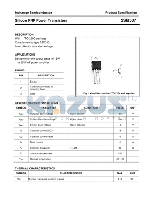 2SB507 datasheet - Silicon PNP Power Transistors