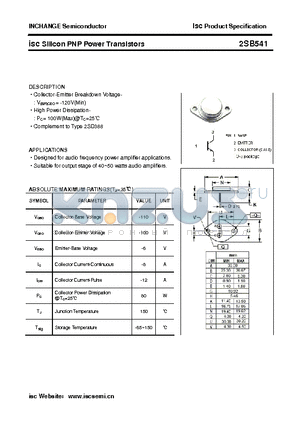 2SB541 datasheet - isc Silicon PNP Power Transistors