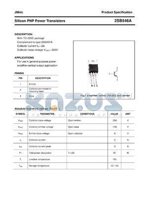 2SB546A datasheet - Silicon PNP Power Transistors