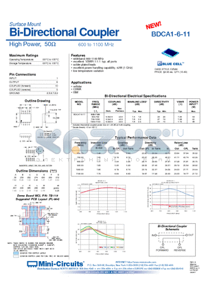 BDCA1-6-11 datasheet - Bi-Directional Coupler