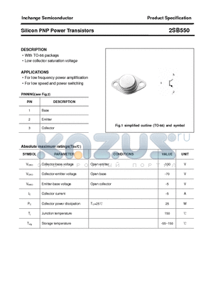 2SB550 datasheet - Silicon PNP Power Transistors