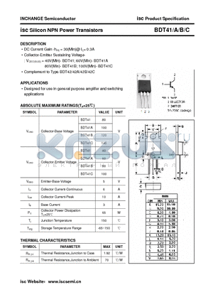 BDT41A datasheet - isc Silicon NPN Power Transistors