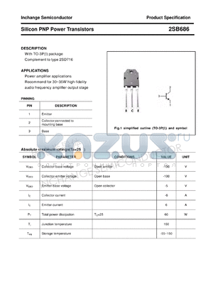 2SB686 datasheet - Silicon PNP Power Transistors