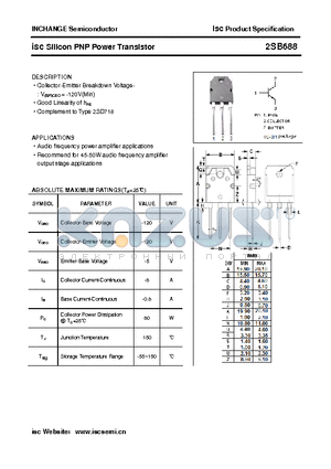 2SB688 datasheet - isc Silicon PNP Power Transistor