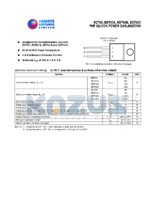 BDT60B datasheet - PNP SILICON POWER DARLINGTONS