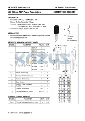 BDT82F datasheet - isc Silicon PNP Power Transistors