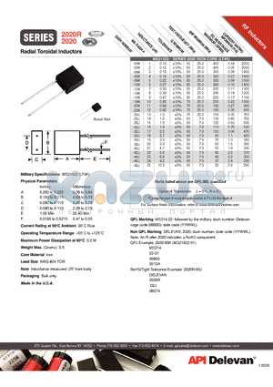 2020-12K datasheet - Radial Toroidal Inductors