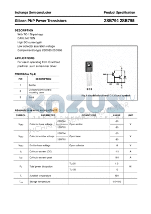 2SB794 datasheet - Silicon PNP Power Transistors