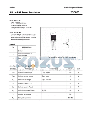 2SB825 datasheet - Silicon PNP Power Transistors