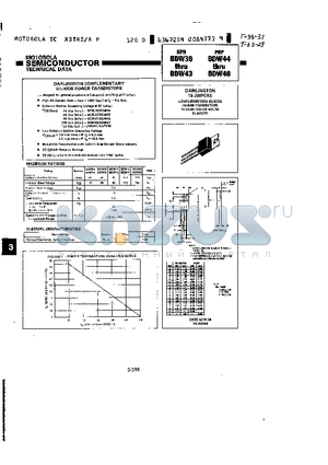 BDW45 datasheet - DARLINGTON COMPLEMENTARY SILICON POWER TRANSISTORS