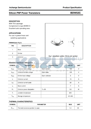 BDW52C datasheet - Silicon PNP Power Transistors