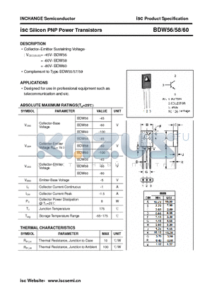 BDW60 datasheet - isc Silicon PNP Power Transistors