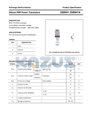 2SB941A datasheet - Silicon PNP Power Transistors
