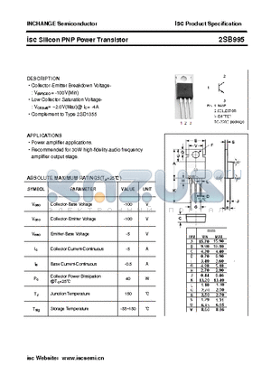2SB995 datasheet - isc Silicon PNP Power Transistor