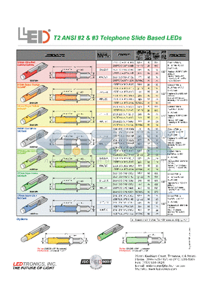 2SBF200-OPB-006B datasheet - T2 ANSI #2 AND #3 TELEPHONE SLIDE BASED LEDS