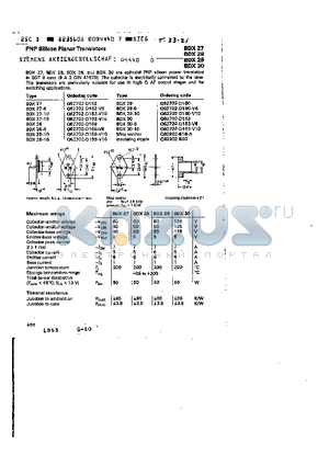 BDX30-6 datasheet - PNP SILICON PLANAR TRANSISTORS