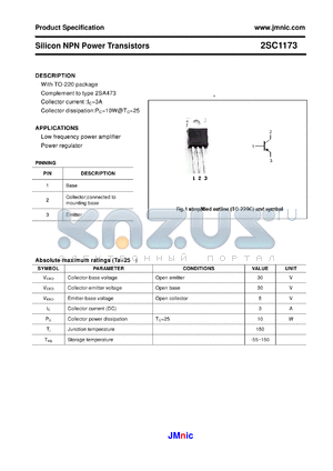 2SC1173 datasheet - Silicon NPN Power Transistors
