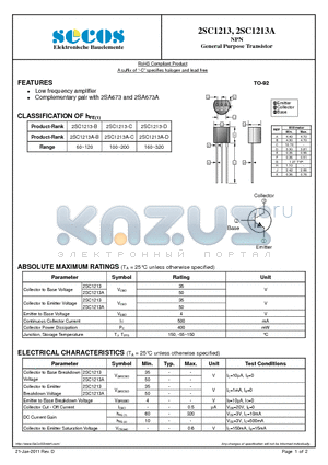 2SC1213_11 datasheet - General Purpose Transistor