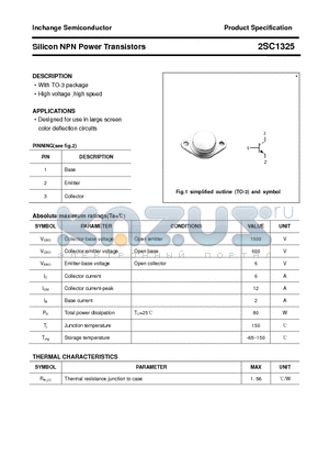 2SC1325 datasheet - Silicon NPN Power Transistors