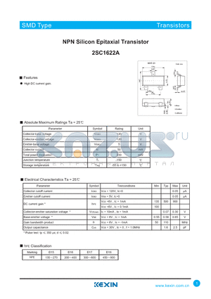2SC1622A datasheet - NPN Silicon Epitaxial Transistor