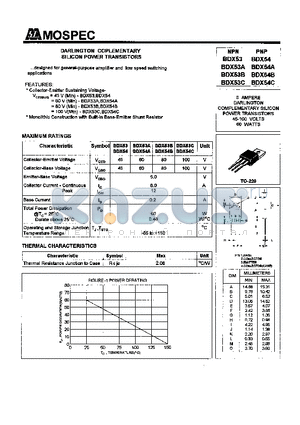 BDX54B datasheet - POWER TRANSISTORS(8A.,45-100V,60W)