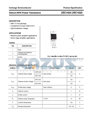 2SC1625 datasheet - Silicon NPN Power Transistors