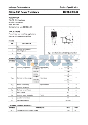 BDX54C datasheet - Silicon PNP Power Transistors