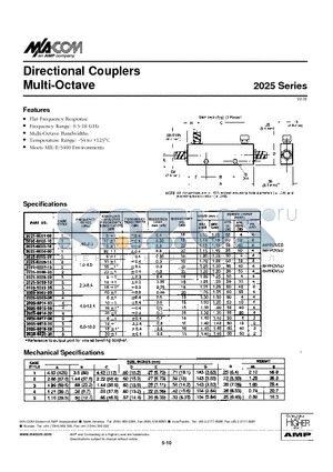 2025-6006-10 datasheet - Directional Couplers Multi-Octave