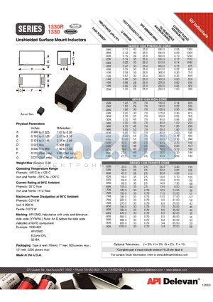 1330R-32K datasheet - Unshielded Surface Mount Inductors