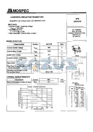 2SC1875 datasheet - POWER TRANSISTORS(4.5A,1500V,50W)