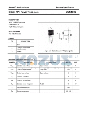 2SC1880 datasheet - Silicon NPN Power Transistors