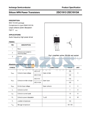 2SC1913 datasheet - Silicon NPN Power Transistors