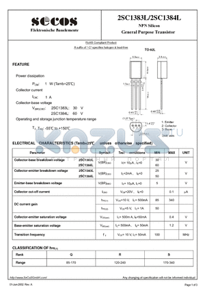 2SC1984L datasheet - NPN Silicon General Purpose Transistor