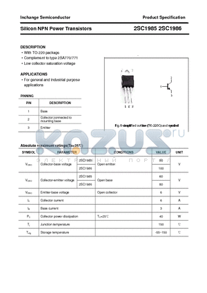 2SC1986 datasheet - Silicon NPN Power Transistors