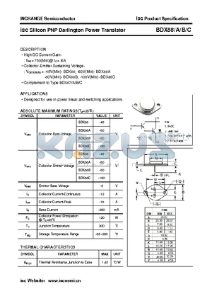 BDX88C datasheet - isc Silicon PNP Darlington Power Transistor