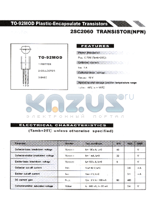 2SC2060 datasheet - TO-92MOD Plastic-Encapsulate Transistors