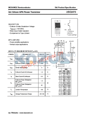 2SC2073 datasheet - isc Silicon NPN Power Transistor